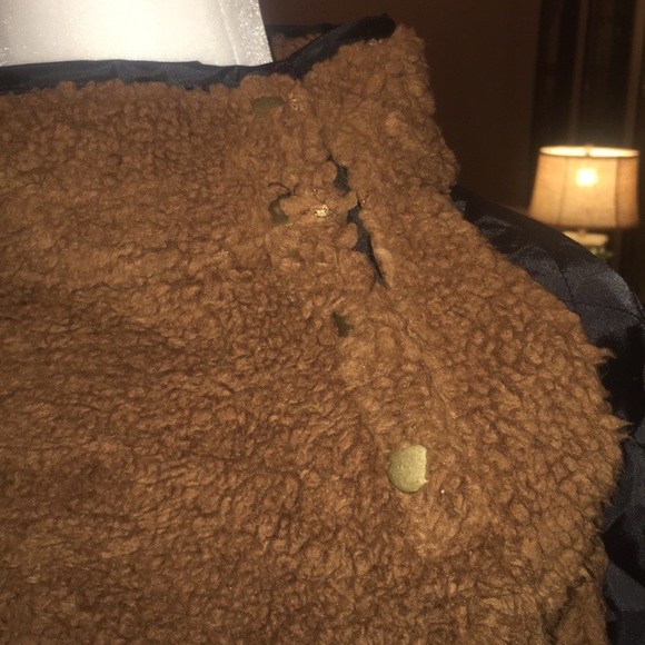 Fleece Oblique Button Neck Splice Sweater Size XL - Picture 3 of 14